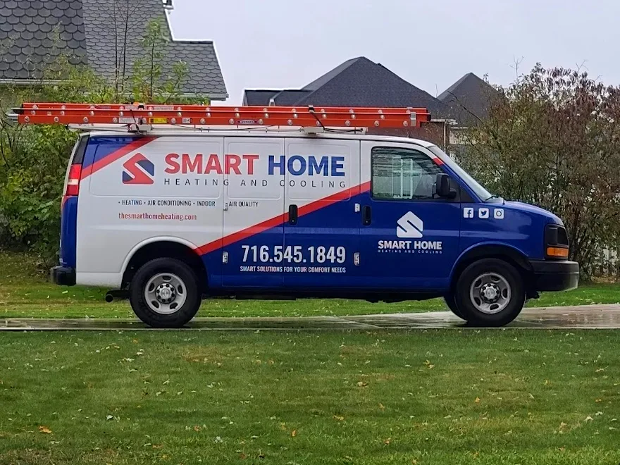 The service van parked on a residential street
